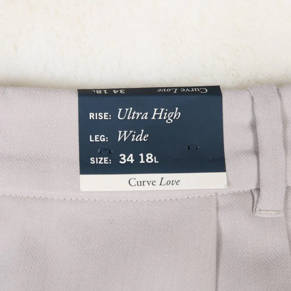 ABERCROMBIE & FITCH Curve Love Sloane Tailored Wide-Leg Ultra High-Waist…